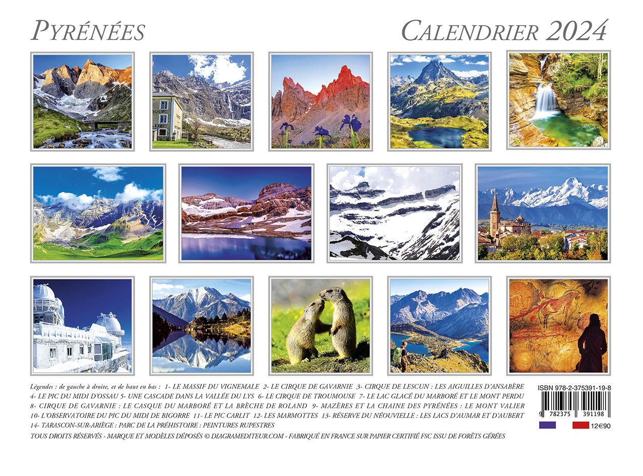 CALENDRIER MURAL PYR N ES 2024 PEINTURES RUPESTRES   Calendrier Mural Pyrenees 2024 Montagne Sommet 15 Zoom 