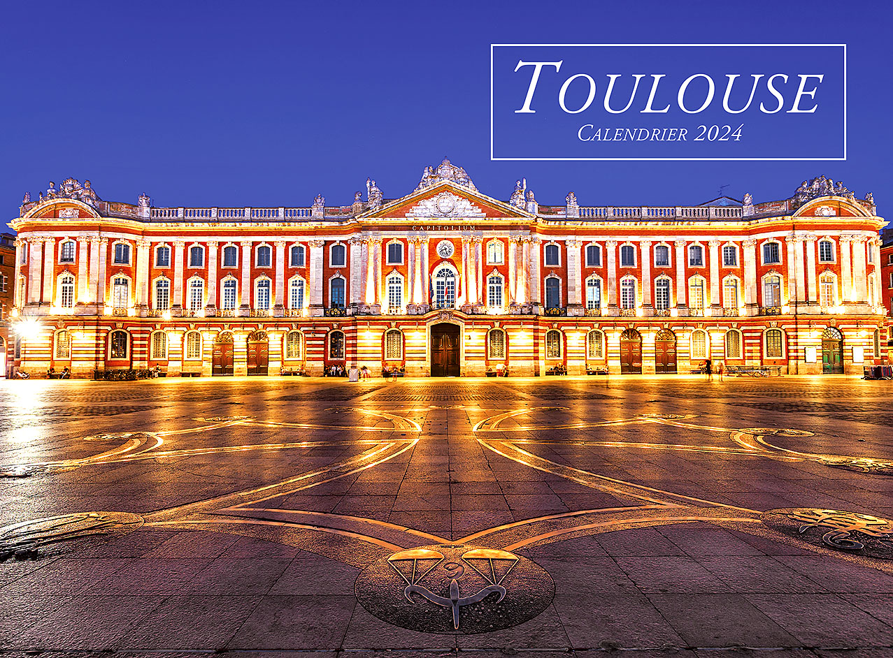 CALENDRIER MURAL TOULOUSE 2024 CAPITOLE   Calendrier Mural 2024 Toulouse Ville Rose 08 Zoom 